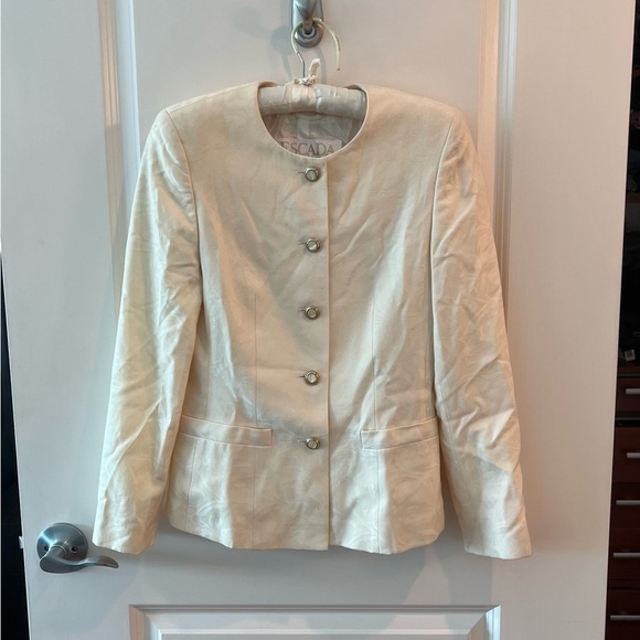 Escada Women's Jacket Size:34 In Cream Yellow - Picture 1 of 16